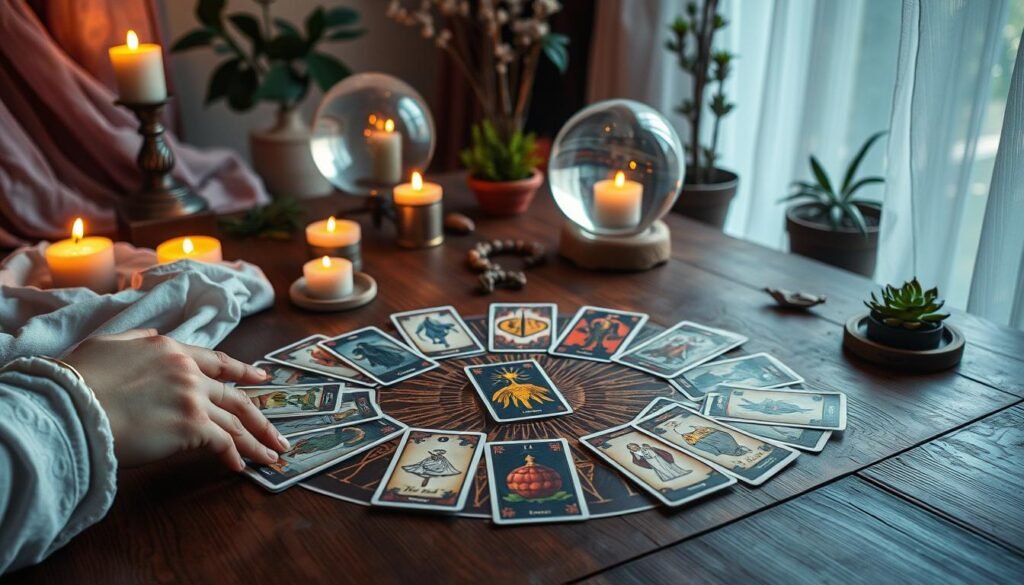 técnicas de barajado y corte para lecturas de tarot en casa